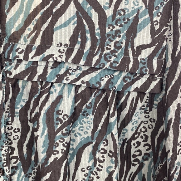 Anthropologie See U Soon Green Black Animal Print Blouse - Size Small - Picture 7 of 16